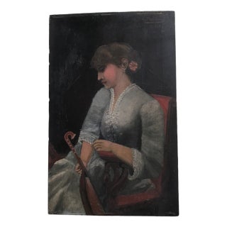 E. De Glanne, Portrait of a Lady, 1888, Oil on Board For Sale
