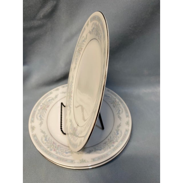 1980s Diana Fine China by Crown Ming Set of 4 Dinner Plates For Sale - Image 11 of 16