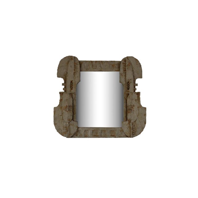 Tan A Mirror in Wood and Plaster, Italy, 1960s. For Sale - Image 8 of 8