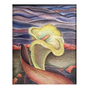 Richard H. Taflinger (American 1915 - 1986) "Calla Lily and Purple Hills"