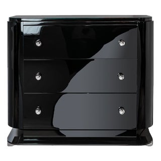 Vintage High-Gloss Black Dresser For Sale