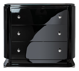 Vintage High-Gloss Black Dresser