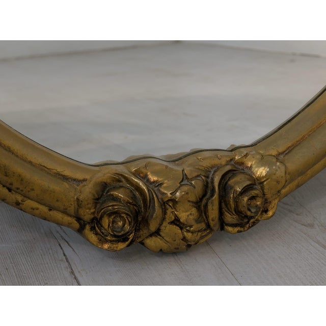Vintage Oval Mirror in Gilded Frame, 1965 For Sale - Image 10 of 12