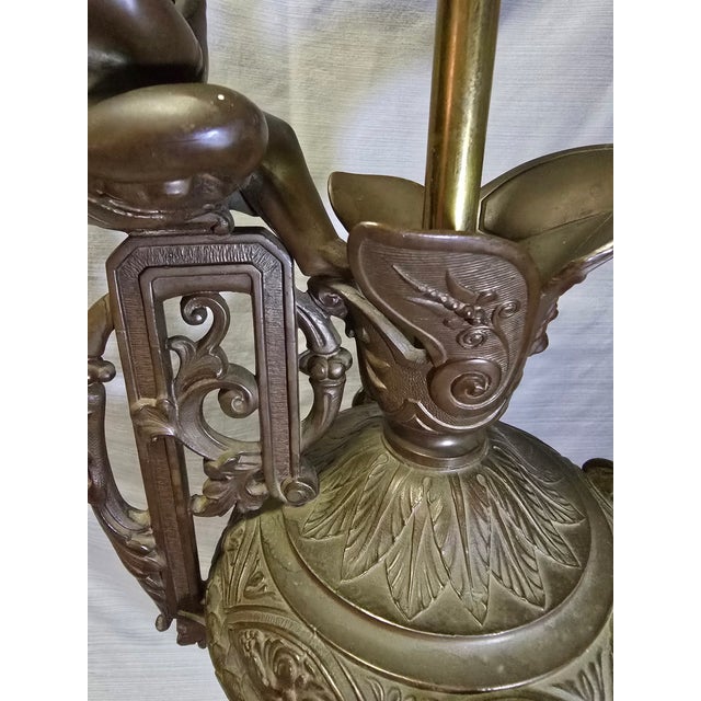 Vintage Pair of Bronze Urn Table Lamps For Sale - Image 10 of 14