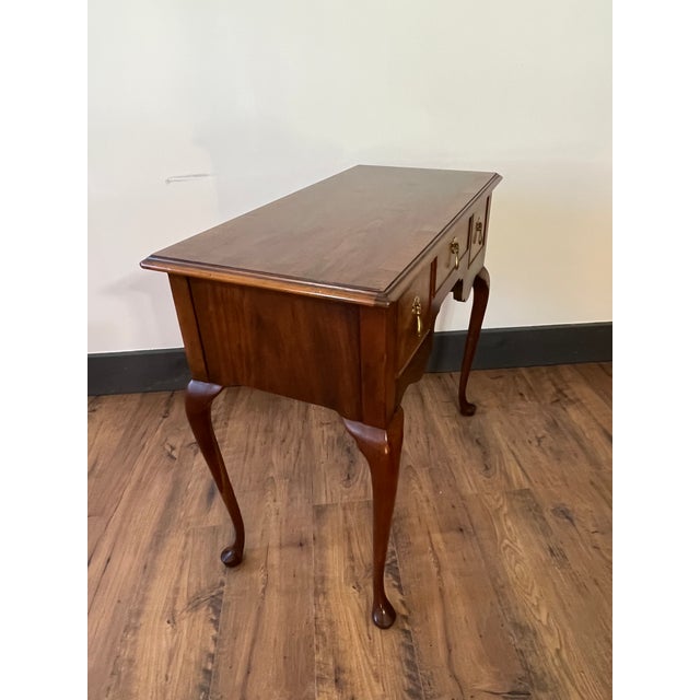 Queen Anne Queen Anne Style Walnut “Lowboy” Dressing Table by Baker For Sale - Image 3 of 9