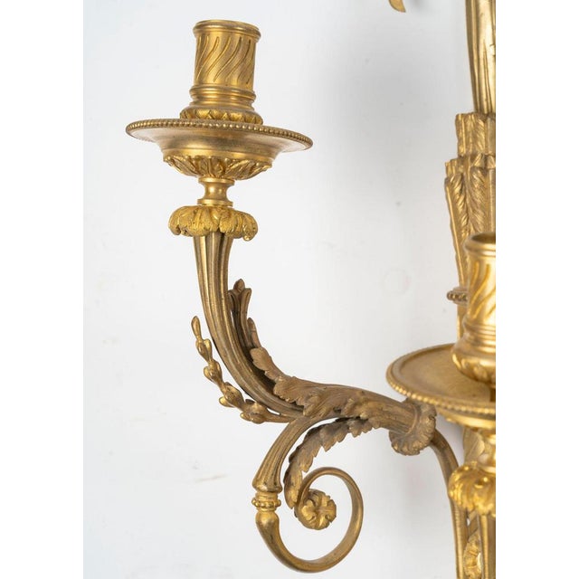 Louis XVI Style Ormolu Wall Lights, Set of 2 For Sale - Image 3 of 7