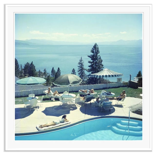 Slim Aarons, Relaxing at Lake Tahoe, 1959, Colour Photograph, Framed For Sale