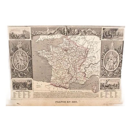 1850 Levasseur Map of France For Sale