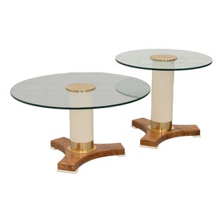 Art Deco Style Tables attributed to Thörmer, 1980s, Set of 2 For Sale