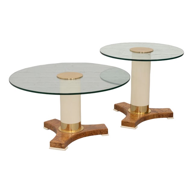 Art Deco Style Tables attributed to Thörmer, 1980s, Set of 2 For Sale