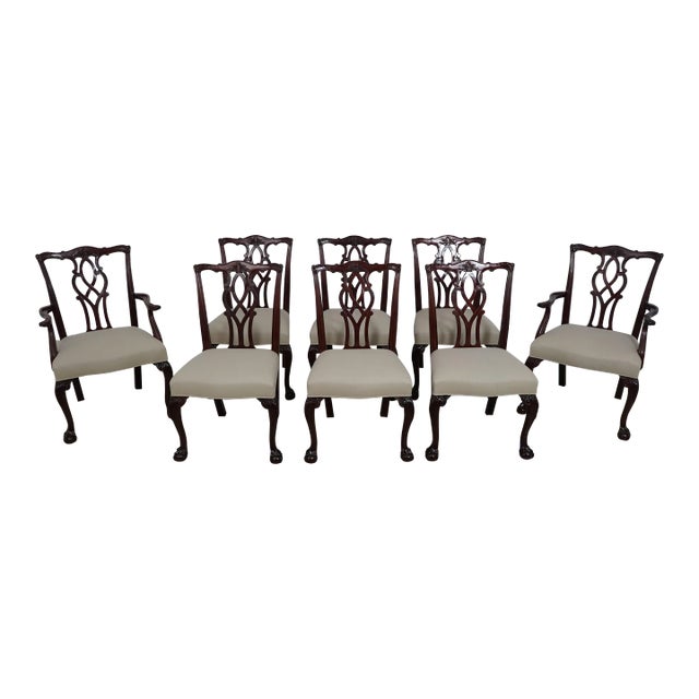 Set of 8 Kindel Mahogany Ball & Claw Dining Room Chairs For Sale