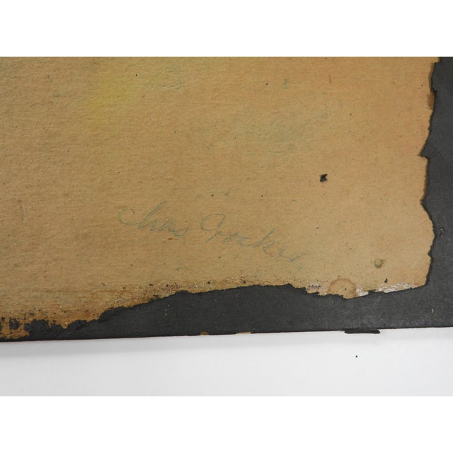 Early 20th century pastel on artist board study in blues of landscape and farmhouse. Attributed to Charles Crocker (1877 -...