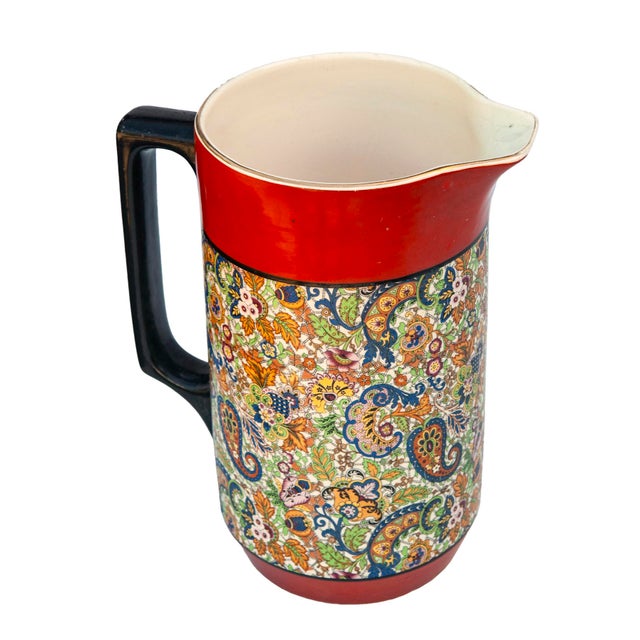 Early 20th Century Early 20th Century German Paisley Pitcher For Sale - Image 5 of 7