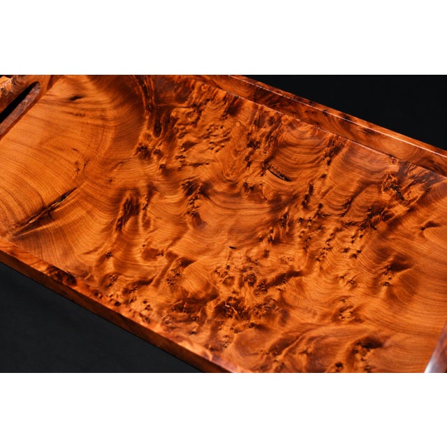 Frgrant Solid Thuya Wood Tray Large Rare Unique For Sale - Image 12 of 12