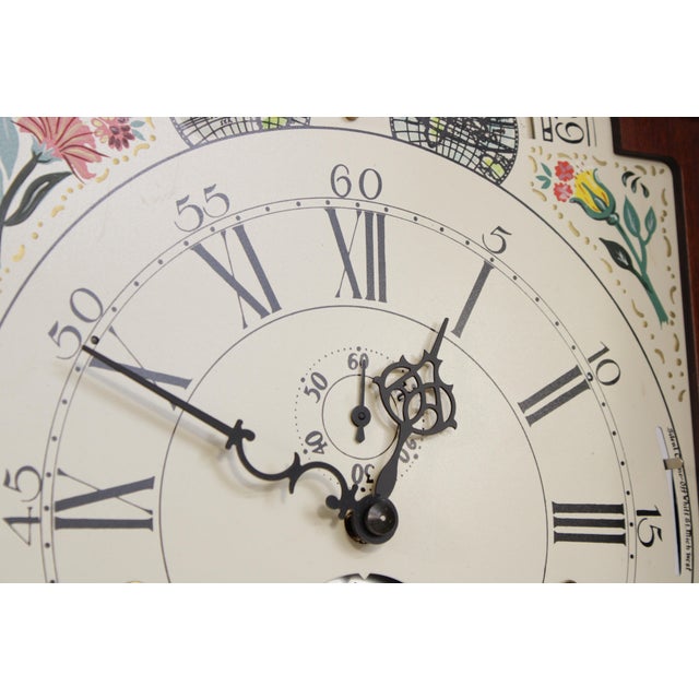 1990s Sligh John Goddard Cherry Tall Grandfather Clock For Sale - Image 5 of 18