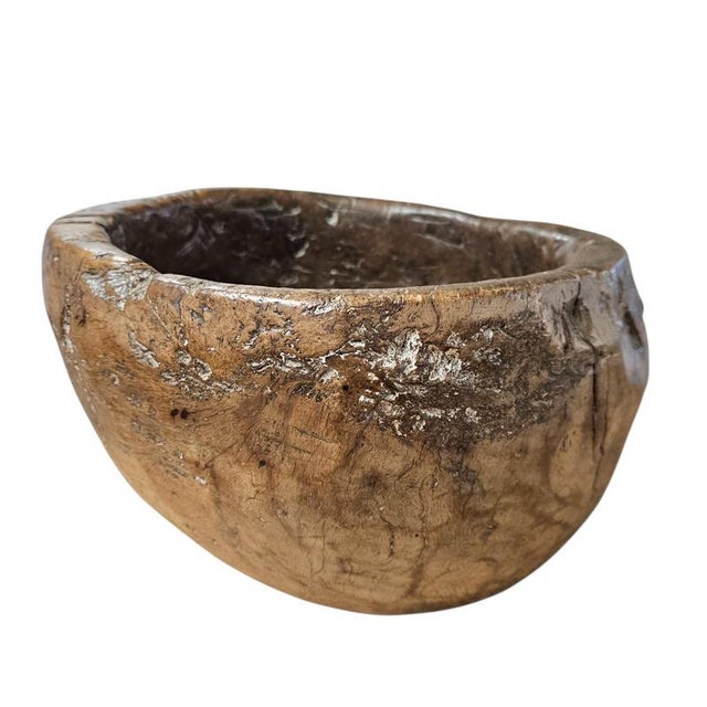 Hand-Hewn Carved Wooden Burl Bowl For Sale - Image 12 of 18
