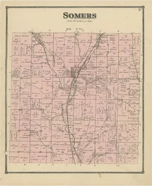 Antique Map of the Somers Township of Ohio by Titus, 1871