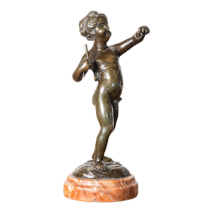 19th-Century French Bronze Sculpture of a Cherub by Clodion