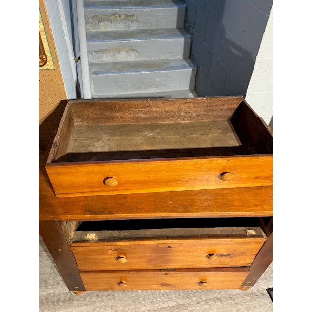 Antique Pine Three Drawer Dresser For Sale - Image 10 of 16