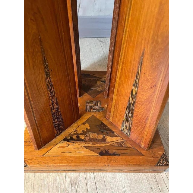 Brown French Oak Marquetry Table, 1920s For Sale - Image 8 of 17