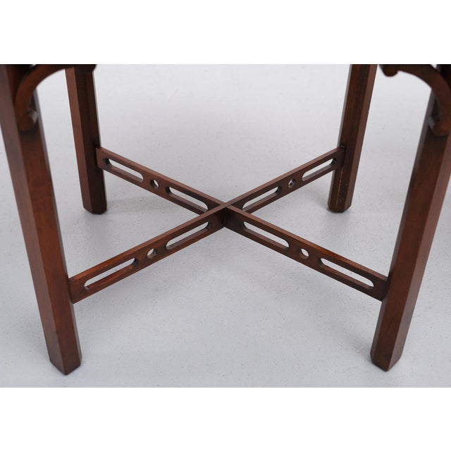 Good quality Bevan Funnell .Georgian revival side tables. Having pierced cross legs. Beautiful set with slightly raised...