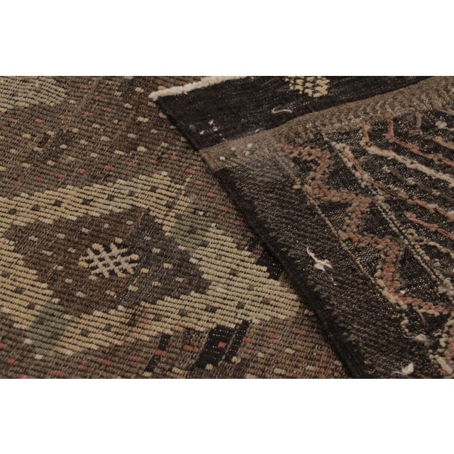 Vintage Turkish Kilim in Brown With Diamond Lattice Patterning - Rug & Kilim For Sale - Image 10 of 10