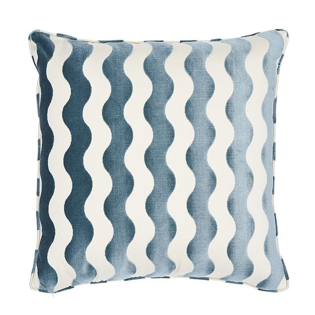 Modern Schumacher The Wave 20" Pillow in SKY For Sale - Image 3 of 3