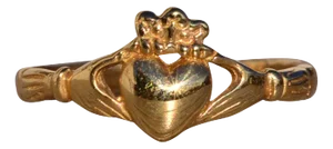 The 123rd Avenue: Yellow Gold Claddagh Ring with Adjustable Shank