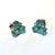Late 20th Century Bochic “Orient” Vintage Emerald & Rose Cut Diamond Earrings Set 18K Gold & Silver For Sale - Image 5 of 11