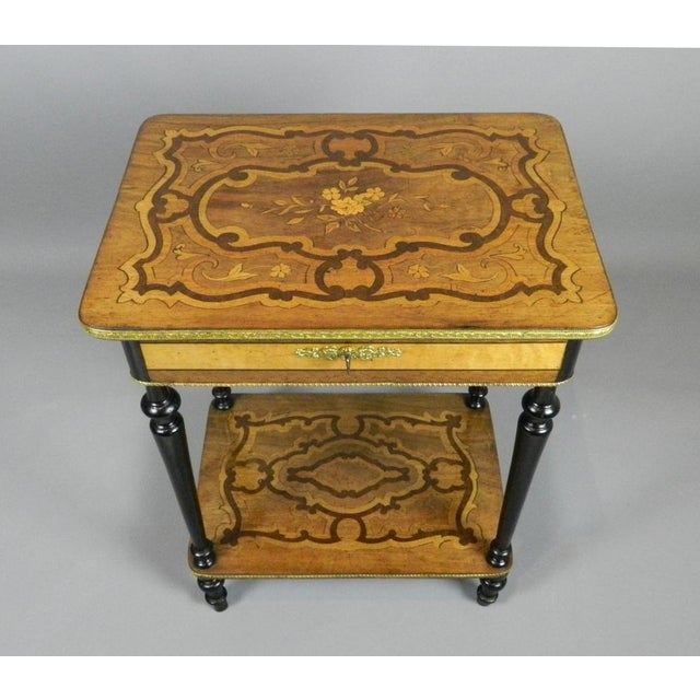 Antique French Marquetry Work Table For Sale - Image 10 of 14