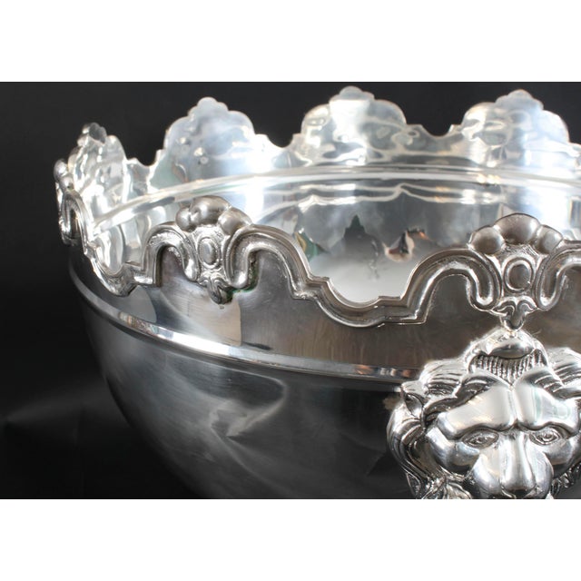 Large Vintage Silver-Plated Punch Bowl from Monteith, 1980s For Sale - Image 9 of 18