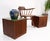 Pair of Cube Shape Walnut Mid-Century Modern End Side Occasional Tables Stands For Sale - Image 6 of 12