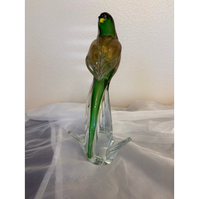 Murano Murano Vintage Stylized Green Budgie Sculpture For Sale - Image 4 of 6