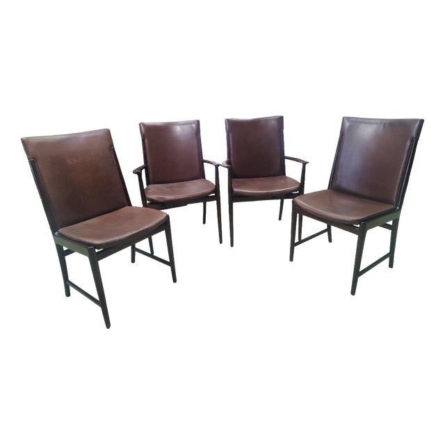 Vintage Chairs by Kai Lyngfeldt Larsen for Soren Wiladsen, Denmark, 1960s, Set of 4 For Sale