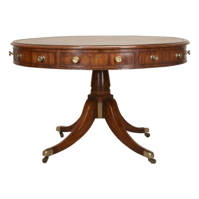 Regency Mahogany Drum Table, 1830 For Sale
