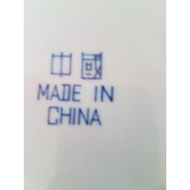 1950s Vintage Asian Covered Ceramic Blue & White Casserole For Sale - Image 5 of 7