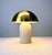 2020s Modernist Mushroom “Gaia” Brass and Ceramic 2-Light Table Lamp by Mitzi/Hudson Valley Lighting For Sale - Image 5 of 10