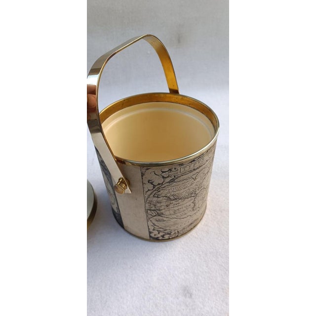 Vintage Ice Bucket with Geographical Map, 1970s For Sale - Image 3 of 14