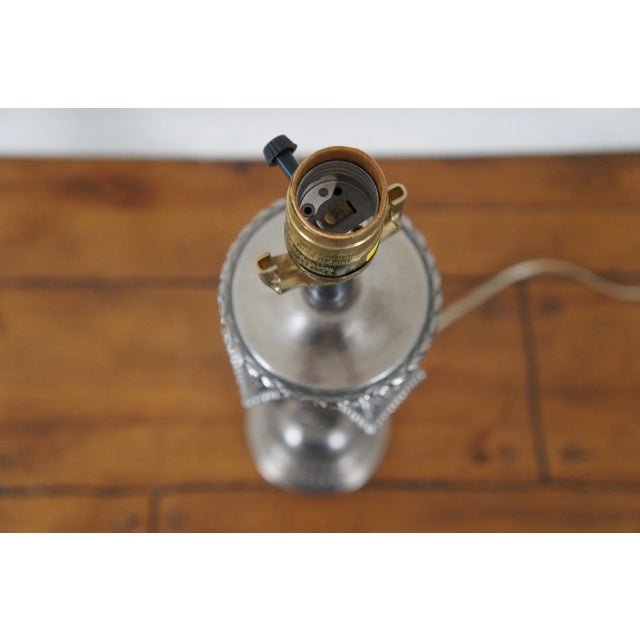 2000 Chapman Black Ebonized Wood & Metal Torchiere Column Table Lamp For Sale - Image 9 of 12