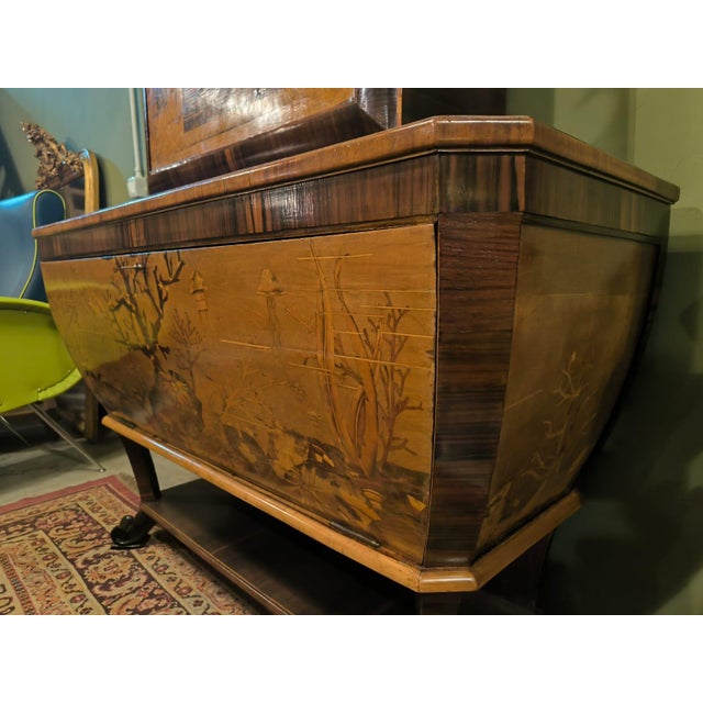 Brown Hand-Inlaid Bar Cabinet by Cornelio Ferrandi, 1960s For Sale - Image 8 of 18