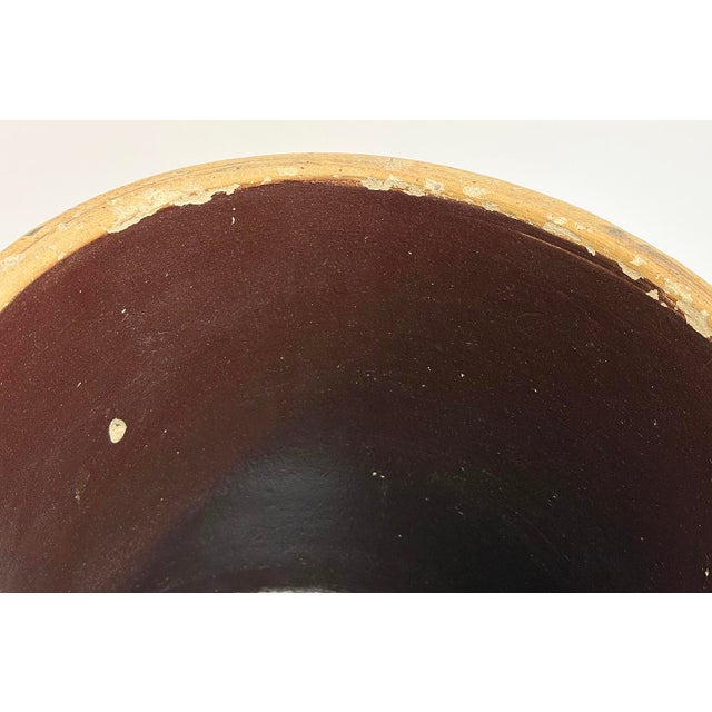 Ceramic Antique Salt Glazed #3 Bee Sting Design Crock For Sale - Image 7 of 8