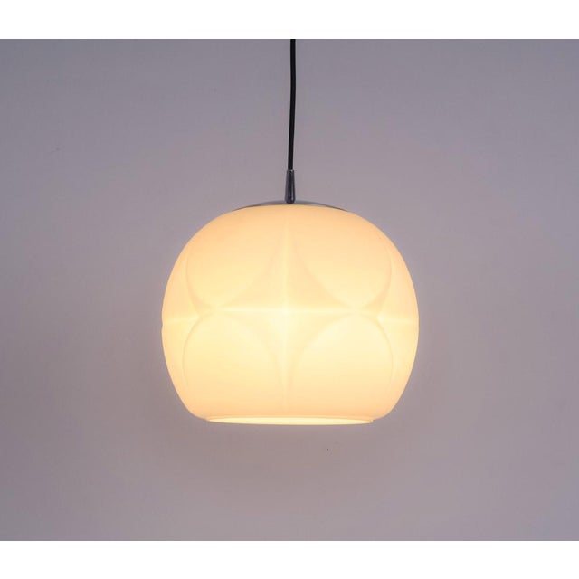 Glass Opaline Glass Pendant Lamp from Peill & Putzler, 1960s For Sale - Image 7 of 11