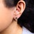Haus of Brilliance 10K Rose Gold 1/3 Cttw White and Brown Diamond Milgrain Criss Cross J-Hoop Earrings (I-J Color, I1-I2 Clarity) For Sale - Image 4 of 5