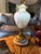 Mid 20th Century Alabaster Table Lamp With Custom Shade For Sale - Image 4 of 6