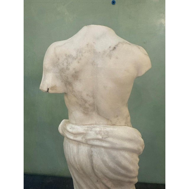 Classical Marble Male Torso Fragment on Custom Stone Base For Sale - Image 9 of 12