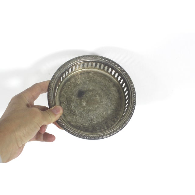 Early 20th Century Vintage Silver Plated Wine Coaster For Sale - Image 5 of 7
