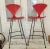 Norman Cherner desigend barstools made by Plycraft 1960s, elegant and comfortable, red-stained bentwood seats with black...
