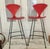 Norman Cherner desigend barstools made by Plycraft 1960s, elegant and comfortable, red-stained bentwood seats with black...