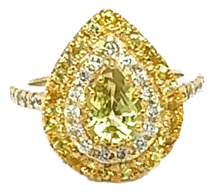 Gia Certified 2.10 Carat Unheated Yellow Sapphire Diamond Cocktail Ring, Size 7