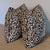 Quadrille Arbre de Matisse reverse, tint on brown pillows, with Samuel & Sons brown braided micro cord. 100% linen,...